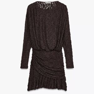 NWT Zara Mini Dress Chocolate Brown Lace Dress
